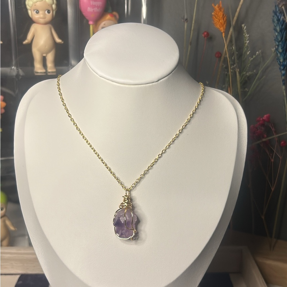 Raw Amethyst Necklace - image 1